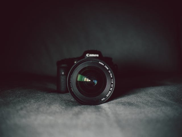 camera sitting on a table